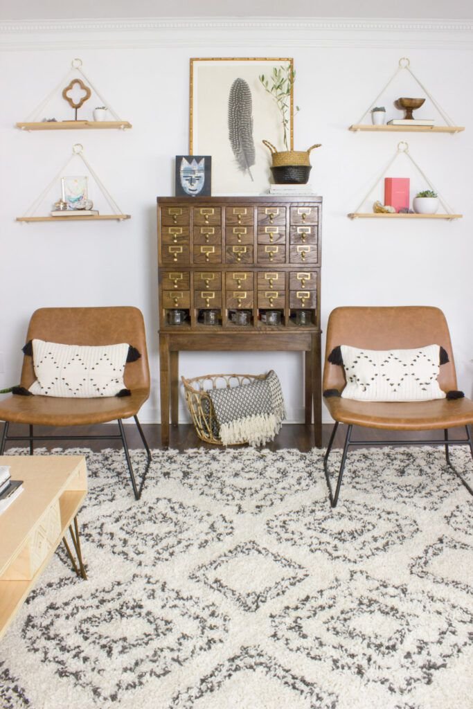 boho σαλόνι με vintage πινελιές