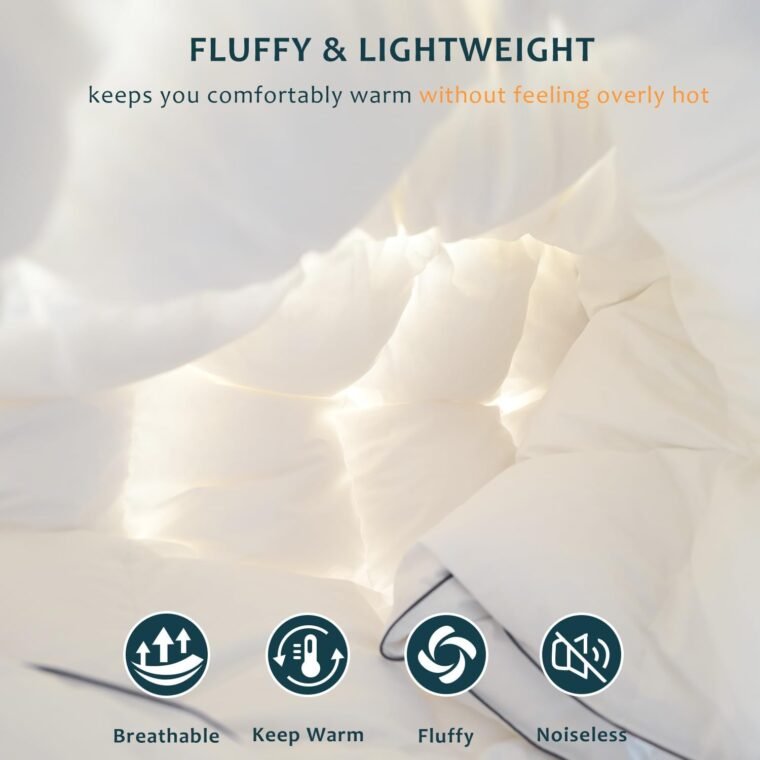 Hungarian Goose Down Comforter King Size - 800 Fill Power Πάπλωμα για όλες τις εποχές - Ελαφρύ & αφράτο, μέτρια ζεστασιά - King 90 x 106 - Image 4
