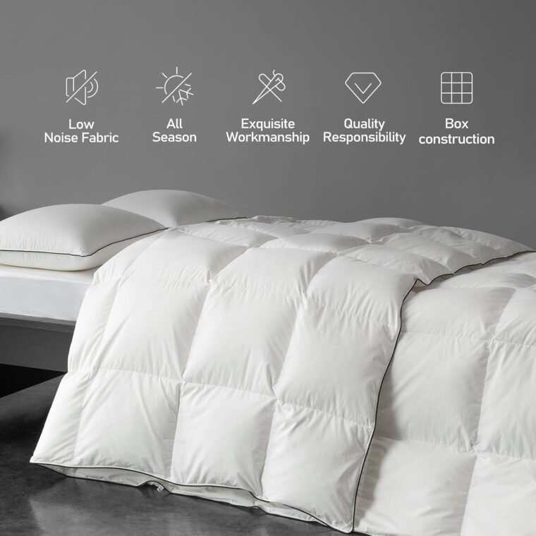 MAXICOZY 850 Fill Power Hungarian Down Comforter King Size, White Goose Down Comforter Αφράτο πάπλωμα King Size, Ultra-Soft Hotel Quality Comforter All Season, Λευκό, King 106”X 90” - Image 2