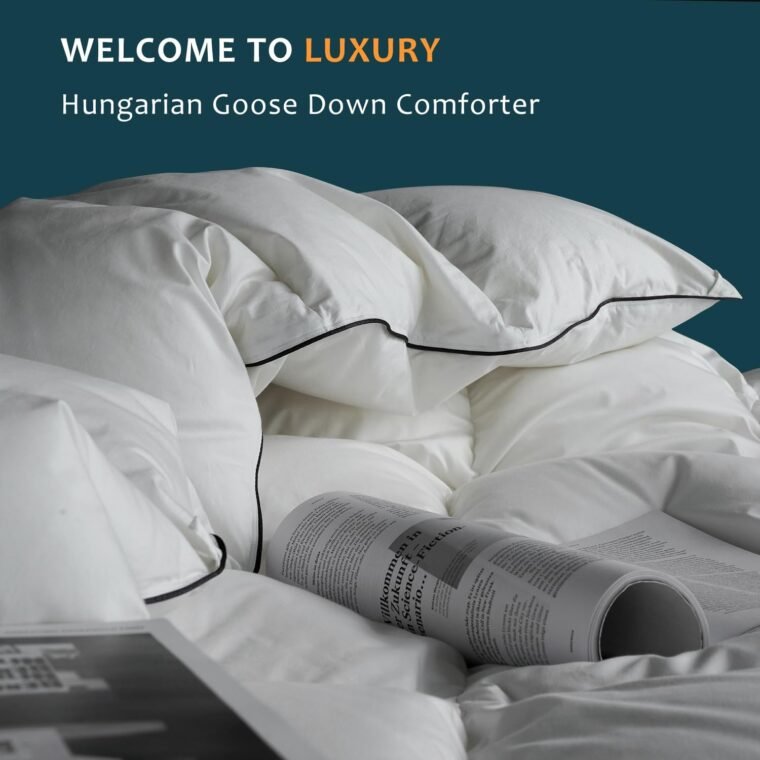 Hungarian Goose Down Comforter King Size - 800 Fill Power Πάπλωμα για όλες τις εποχές - Ελαφρύ & αφράτο, μέτρια ζεστασιά - King 90 x 106 - Image 2