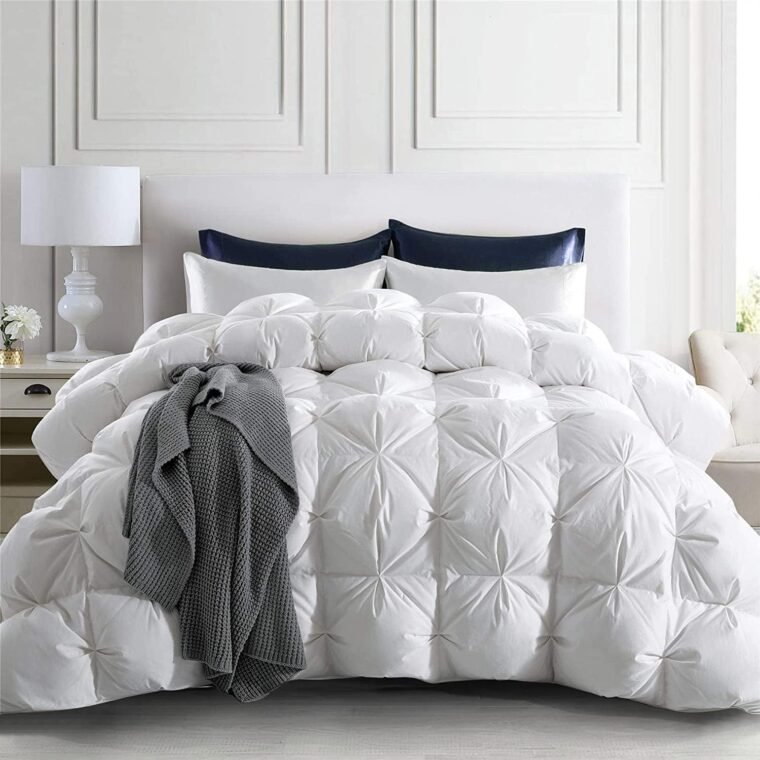 puredown® Goose Down Comforter King Size, 800 Fill Power, 100% Βαμβάκι Winter Oversized πουπουλένιο πάπλωμα ένθετο 700 κλωστές, Heavyweight Cloud Fluffy Pinch Pleat Extra Warmth