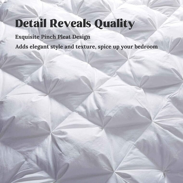 puredown® Goose Down Comforter King Size, 800 Fill Power, 100% Βαμβάκι Winter Oversized πουπουλένιο πάπλωμα ένθετο 700 κλωστές, Heavyweight Cloud Fluffy Pinch Pleat Extra Warmth - Image 2