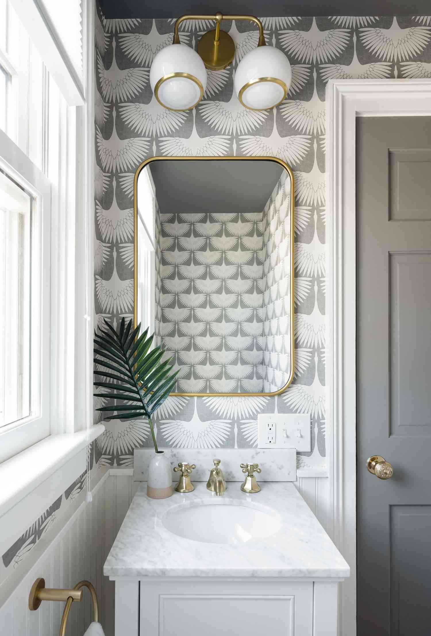 art deco powder room