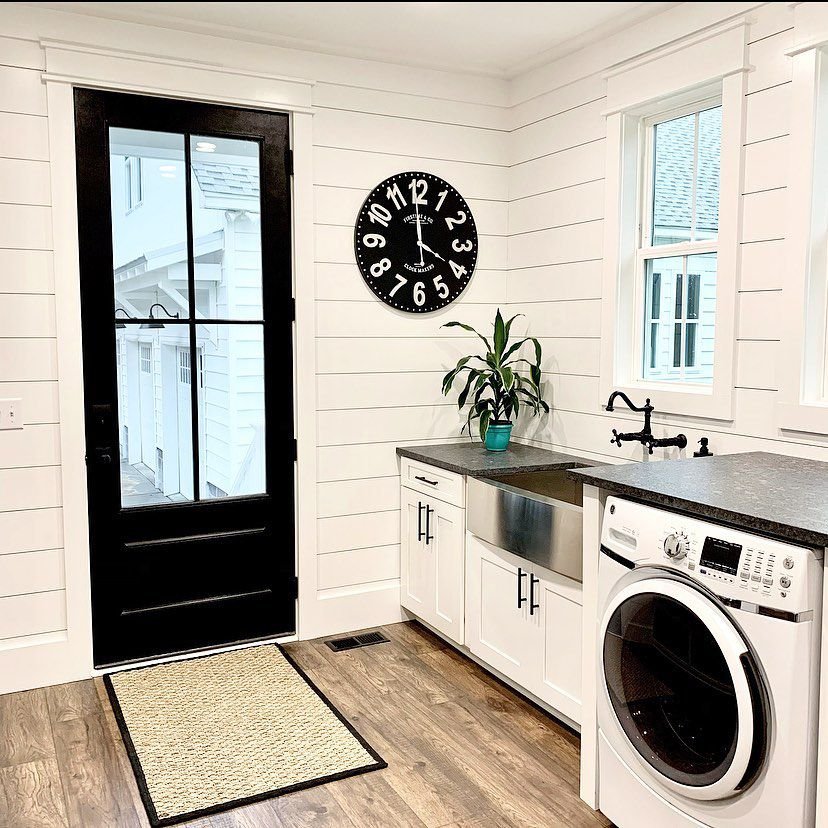 shiplap laundry nook