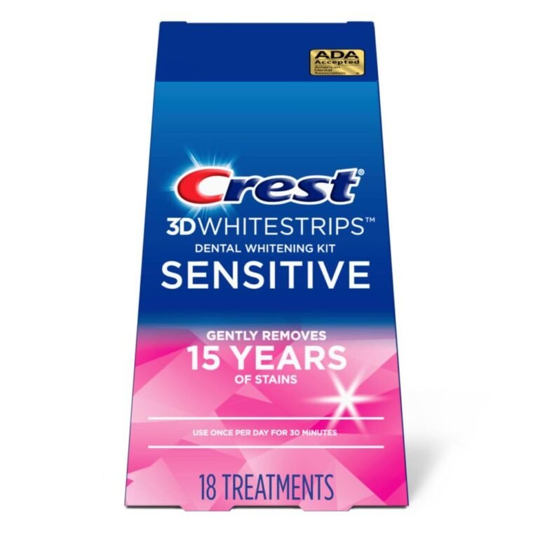 Κιτ λεύκανσης δοντιών Crest 3D Whitestrips Sensitive at-home, 18 θεραπείες, αφαιρεί απαλά λεκέδες 15 ετών, Crest Whitestrips, Κιτ λεύκανσης δοντιών