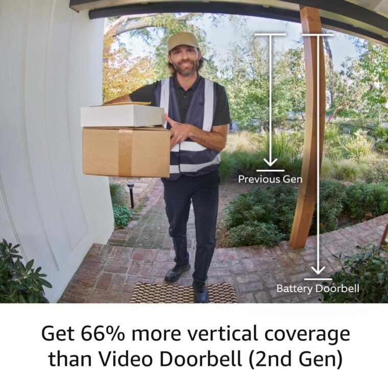 Ολοκαίνουργιο Ring Battery Doorbell, Head-to-Toe Video, Live View with Two-Way Talk και Motion Detection & Alerts (έκδοση 2024), Venetian Bronze - Image 3