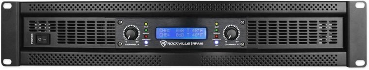 Rockville RPA14 10000W Peak / 3000W RMS Ενισχυτής ισχύος 2 καναλιών, δυνατότητα τοποθέτησης σε rack - Ιδανικό για ζωντανό ήχο, επαγγελματικό ήχο, DJs