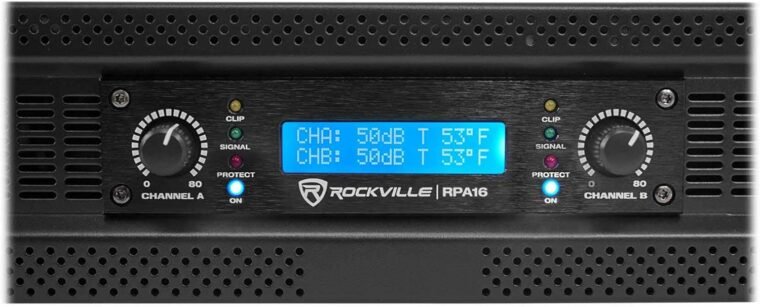 Rockville RPA14 10000W Peak / 3000W RMS Ενισχυτής ισχύος 2 καναλιών, δυνατότητα τοποθέτησης σε rack - Ιδανικό για ζωντανό ήχο, επαγγελματικό ήχο, DJs - Image 5