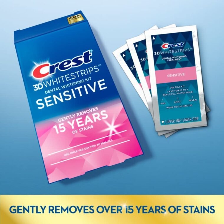 Κιτ λεύκανσης δοντιών Crest 3D Whitestrips Sensitive at-home, 18 θεραπείες, αφαιρεί απαλά λεκέδες 15 ετών, Crest Whitestrips, Κιτ λεύκανσης δοντιών - Image 5