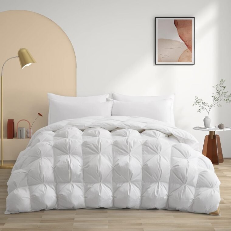 puredown® Goose Down Comforter Δίδυμο Μέγεθος, 800 Fill Power Ελαφρύ πολυτελές πουπουλένιο πάπλωμα με πιέτες πιέτες αφράτο Winter Warmth Down ένθετο πάπλωμα Υπερμεγέθη, κατασκευή 3D Baffle Box