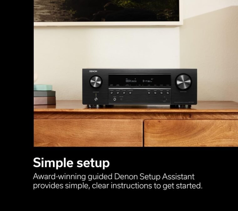DENON AVR-S770H 7.2 CH Home Theater δέκτη-8K UHD HDMI δέκτη (75W x 7), ασύρματη ροή μέσω ενσωματωμένων HEOS, Bluetooth & Wi-Fi, Dolby TrueHD, DTS Neural: X & DTS: x Surround Sound Sound Sound - Image 5