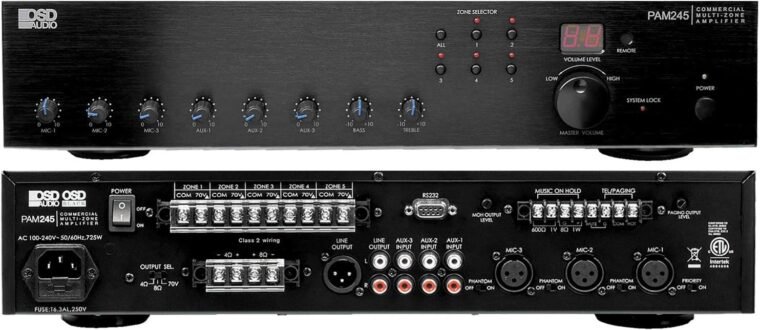 Εμπορικός ενισχυτής OSD Audio 240W – Είσοδος 70V υψηλής ισχύος κατηγορίας D XLR, PAM245