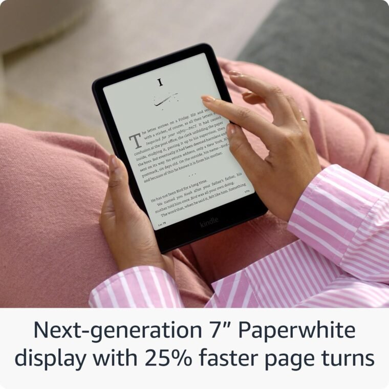 Ολοκαίνουργιο Amazon Kindle Paperwhite (16 GB) – Το πιο γρήγορο Kindle μας, με νέα οθόνη 7 ιντσών χωρίς λάμψη και εβδομάδες διάρκειας μπαταρίας – Χωρίς διαφημίσεις οθόνης κλειδώματος – Μαύρο - Image 3