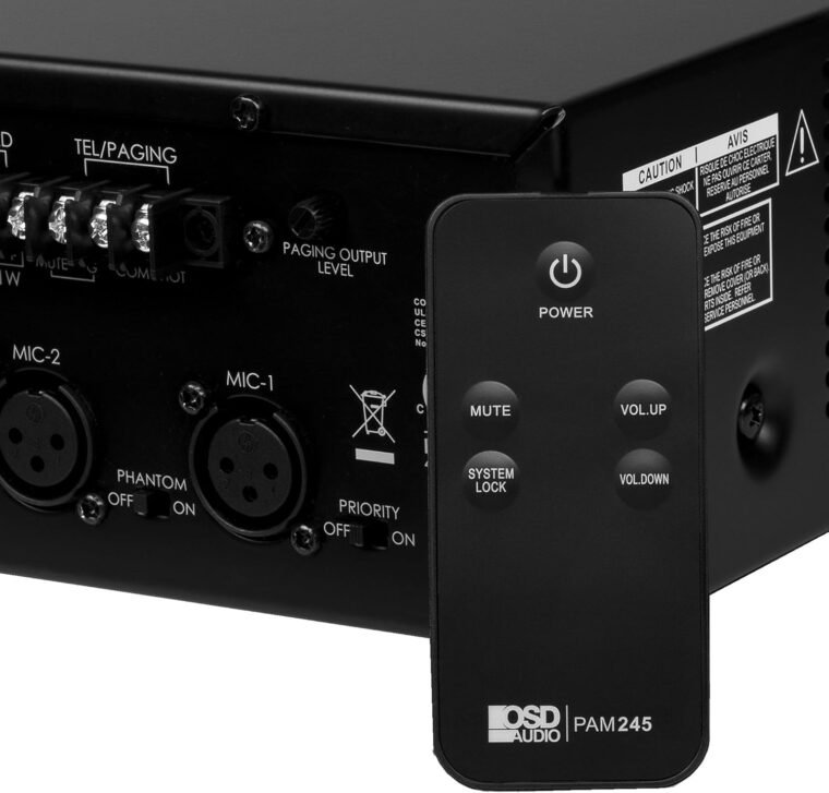 Εμπορικός ενισχυτής OSD Audio 240W – Είσοδος 70V υψηλής ισχύος κατηγορίας D XLR, PAM245 - Image 4