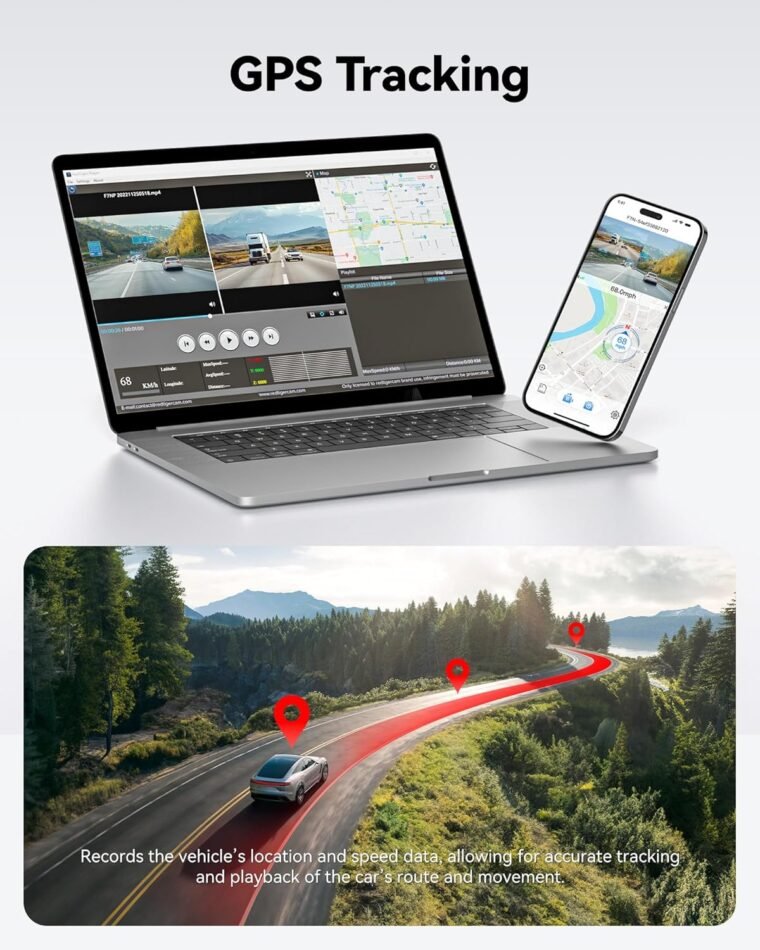 REDTIGER Dash Cam εμπρός πίσω, 4K/2,5K Full HD Dash Camera για αυτοκίνητα, Περιλαμβάνεται κάρτα 32 GB, Ενσωματωμένο Wi-Fi GPS, Οθόνη IPS 3,16 ιντσών, Νυχτερινή όραση, Ευρεία γωνία 170°, WDR, Λειτουργία στάθμευσης 24 ωρών (F7NP) - Image 7