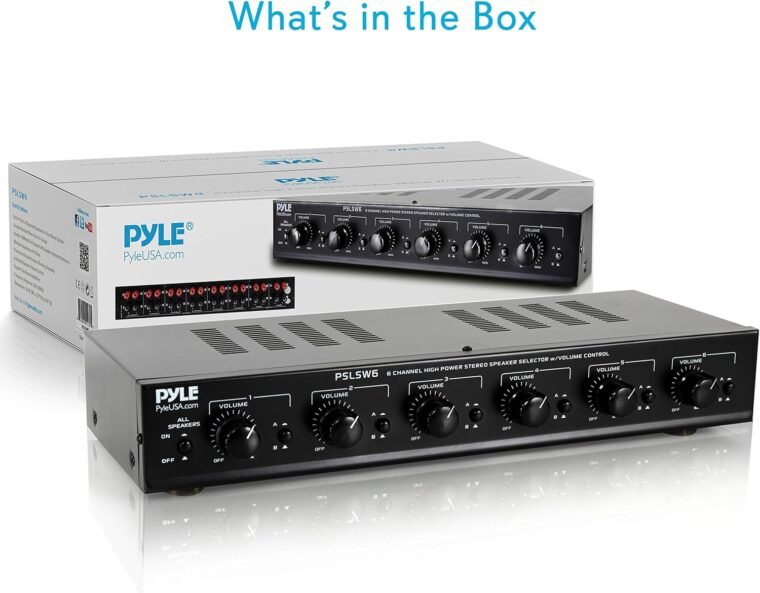 Διακόπτης επιλογής ηχείων Pyle 6 - Multi Zone AB Speaker Distribution Controller Box με ανεξάρτητο έλεγχο έντασης ήχου πηγής, Υποστηρίζει σύστημα στερεοφωνικού δέκτη Home Theater - Pyle PSLSW6 - Image 7