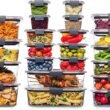Σετ δοχείων αποθήκευσης φαγητού Rubbermaid Brilliance Free 44 τεμαχίων, αεροστεγές, στεγανό, με καπάκια για προετοιμασία γευμάτων, μεσημεριανό γεύμα και υπολείμματα