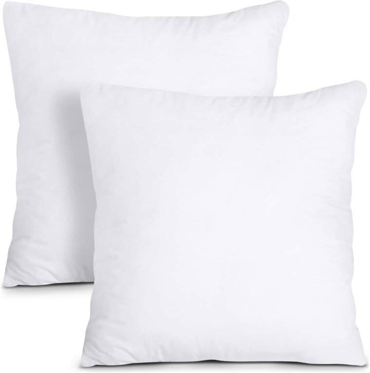 Utopia Bedding Throw Pillows Insert (Συσκευασία των 2, Λευκό) - 18 x 18 ίντσες μαξιλάρια για κρεβάτι και καναπέ - Διακοσμητικά μαξιλάρια εσωτερικού χώρου