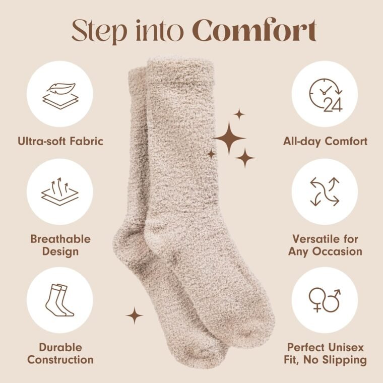 Unboxme Gifts Warm & Cozy Ultra-Luxe Cloud Sock for Women & Men - Super Soft Luxurious Fabric Sleep Socks - Image 3