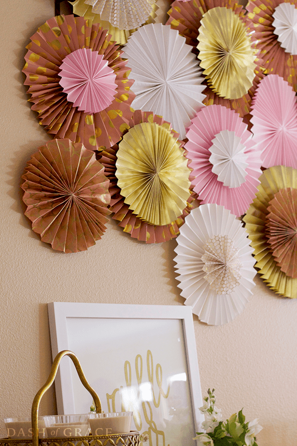 Paper fan wall art για τα κορίτσια&#39; δωμάτια