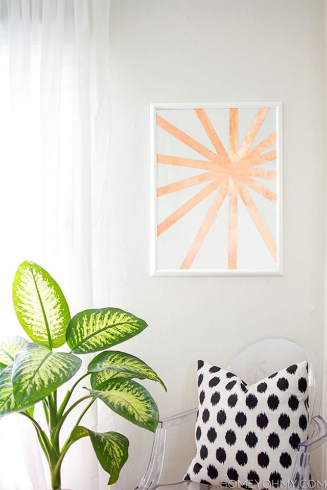 diy copper tape wall art