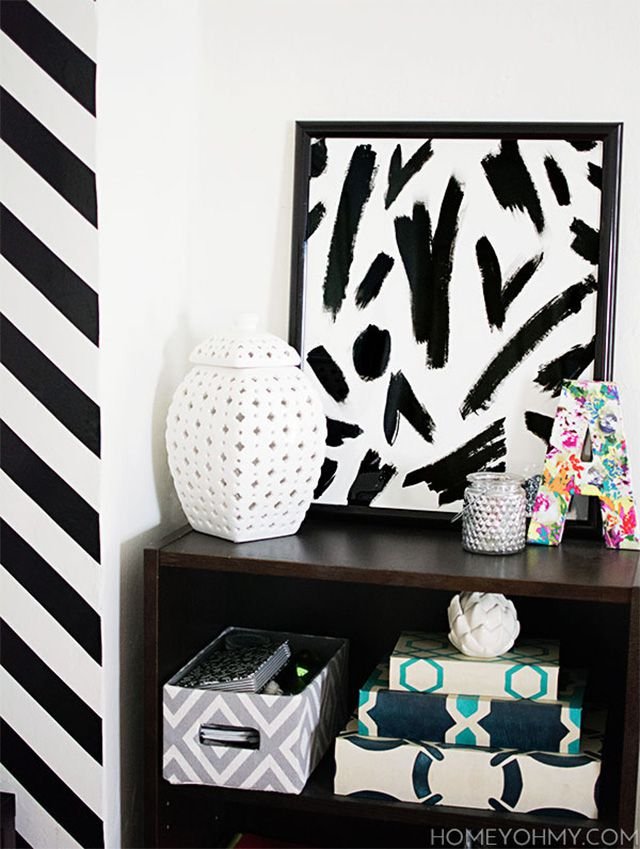 diy black-and-white wall art