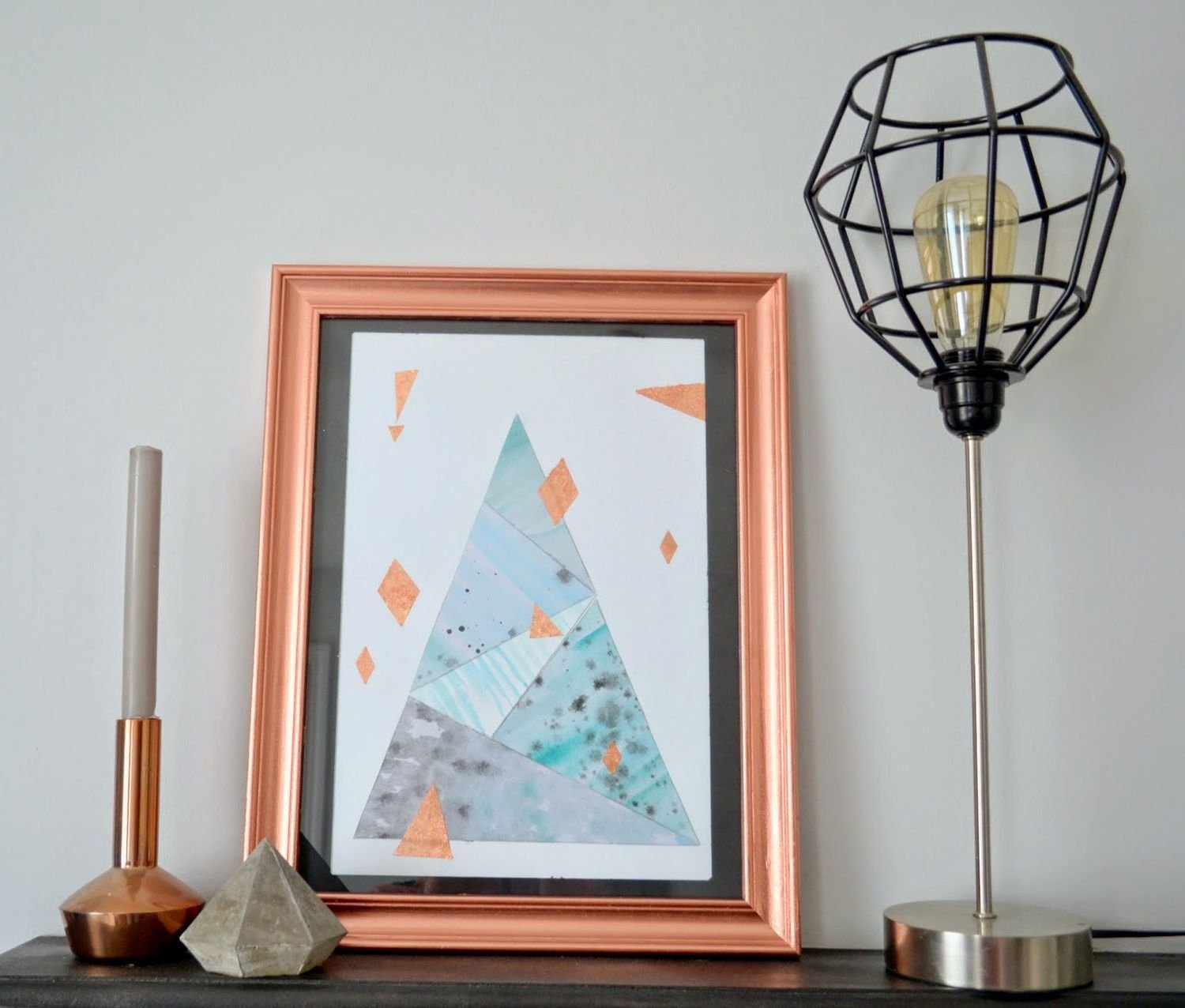 diy copper flake wall art