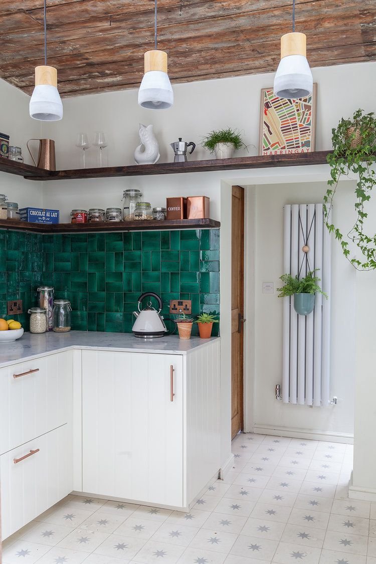 πολύχρωμο backsplash κουζίνα αναδιαμόρφωση ιδέες