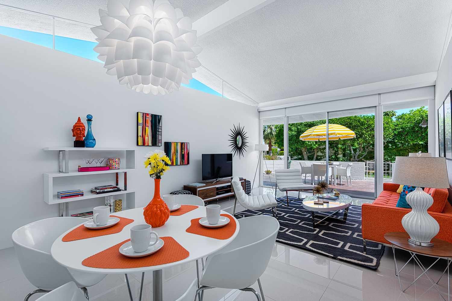 midcentury modern living room accents