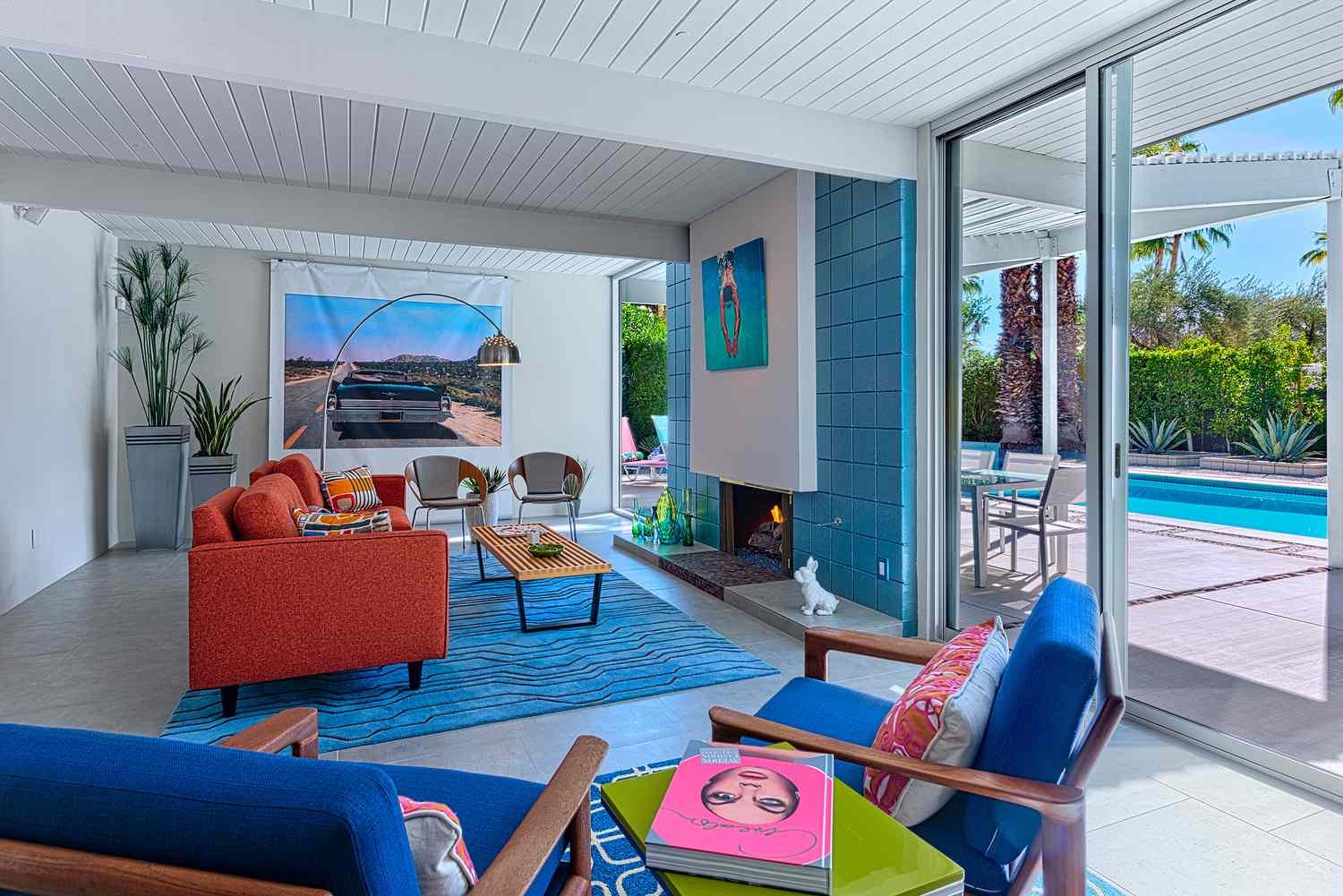 Midcentury modern Palm Springs σαλόνι