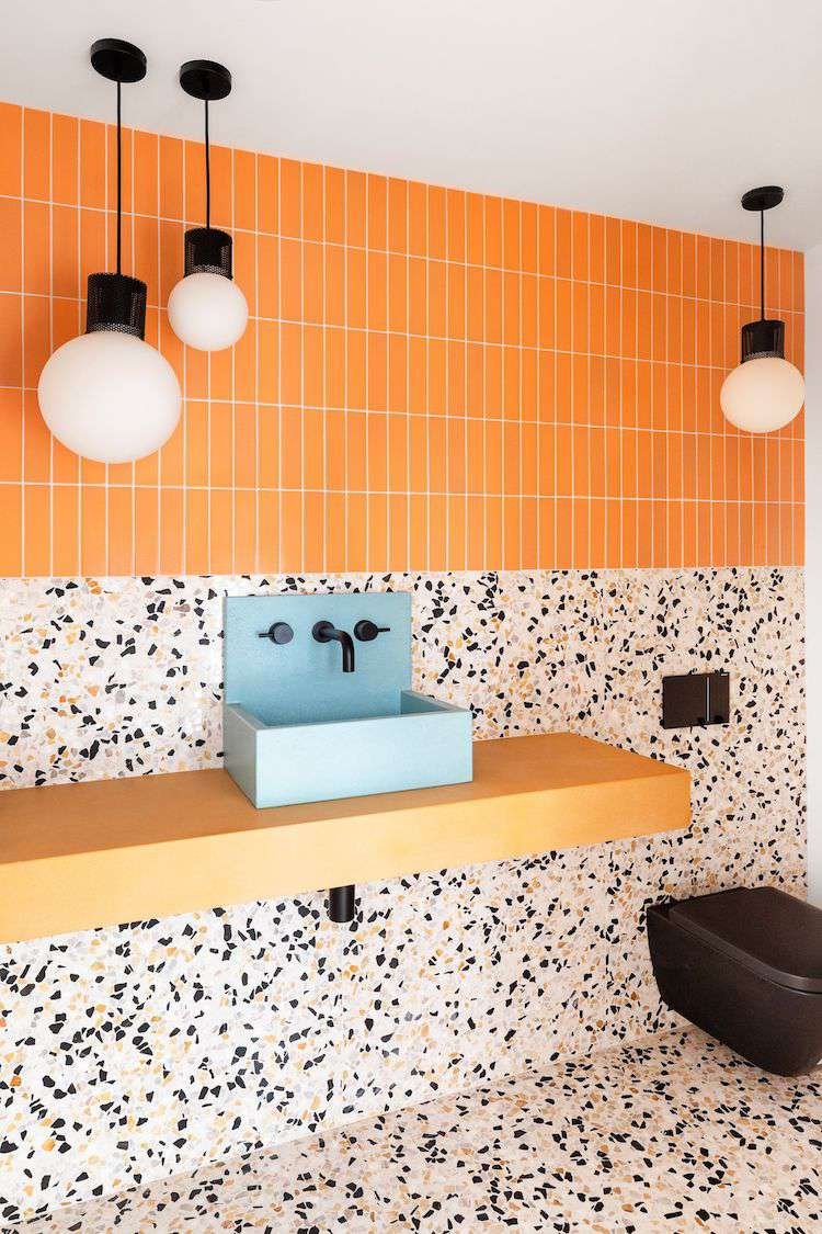 midcentury bathroom terrazo tile ideas