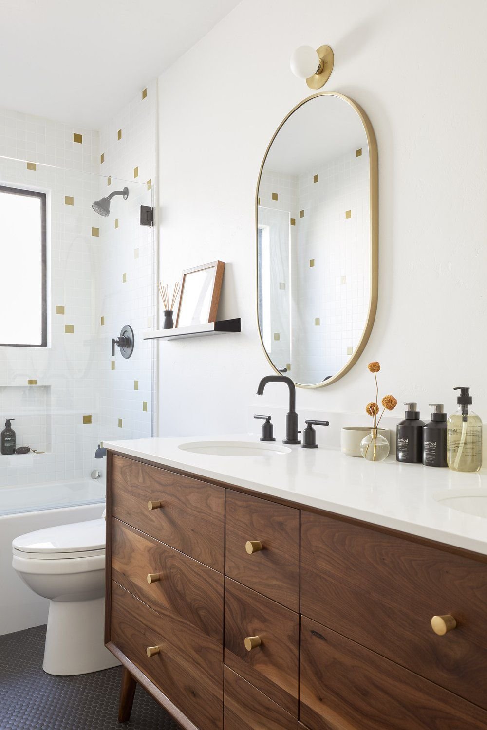 midcentury modern bathroom mirror ideas
