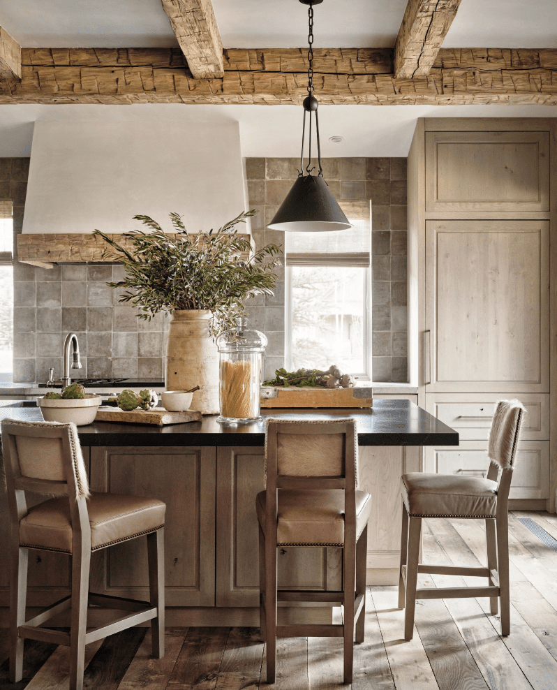 natural light colored wood cabinets