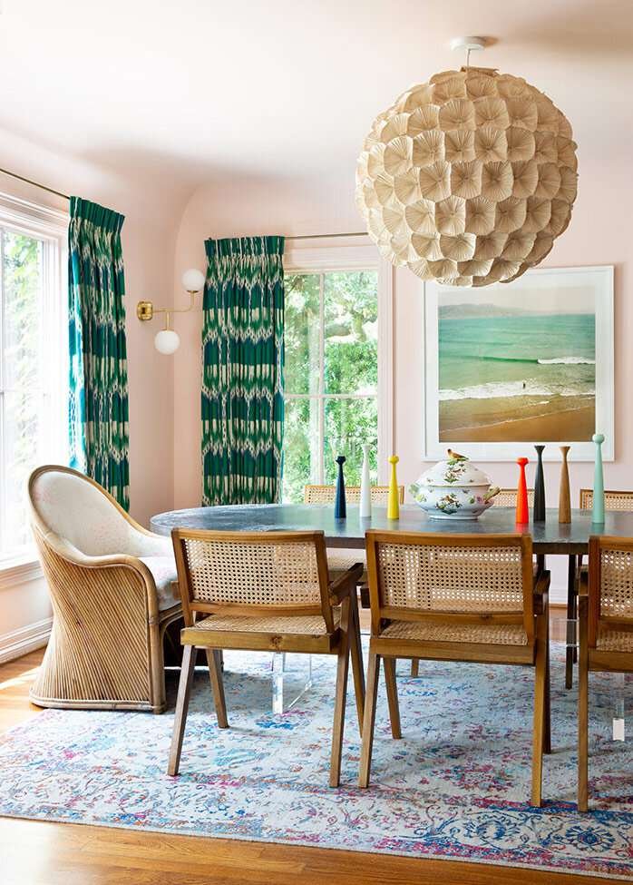 colorful dining room curtain ideas