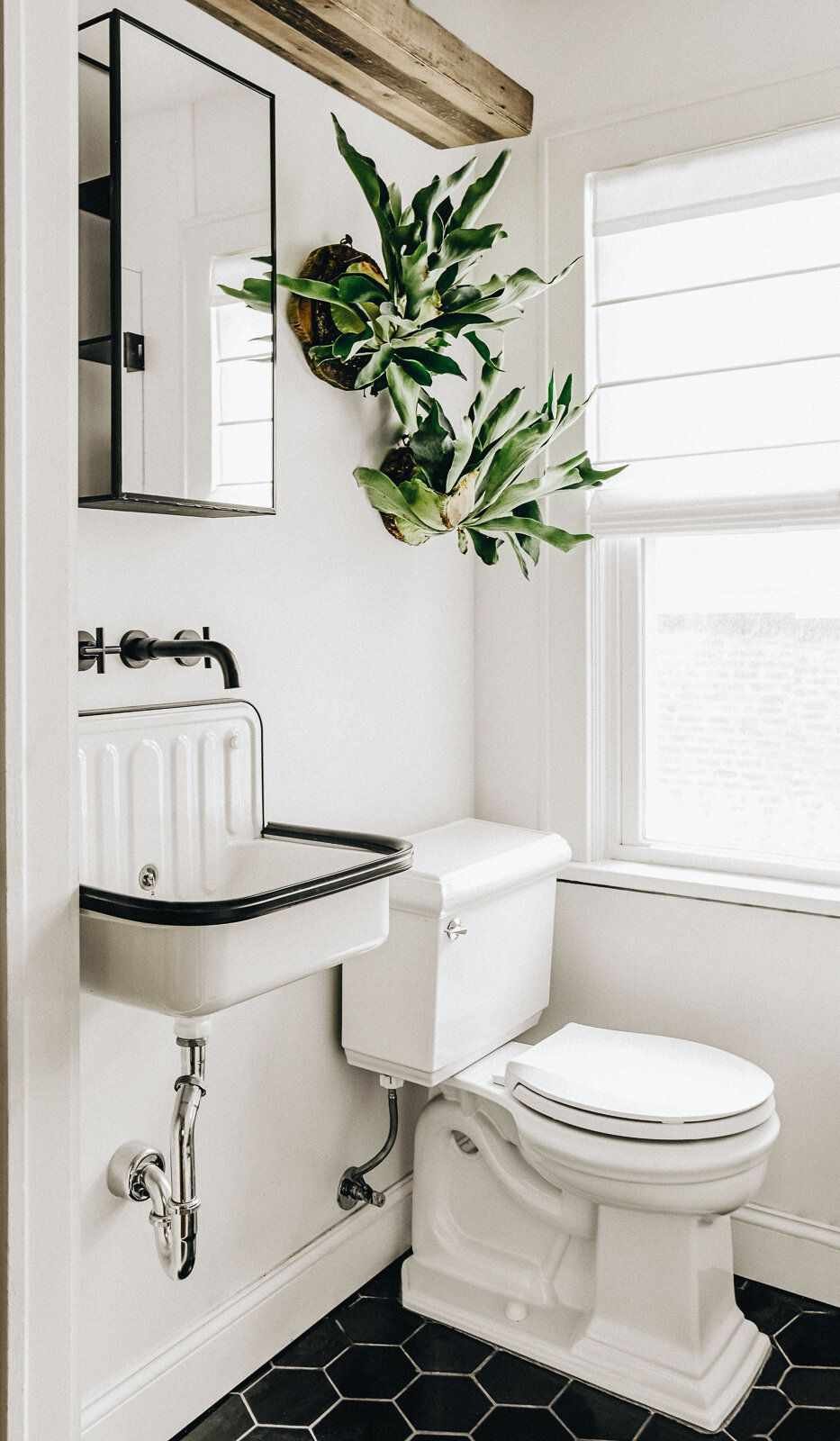black hex bathroom floor tile ideas