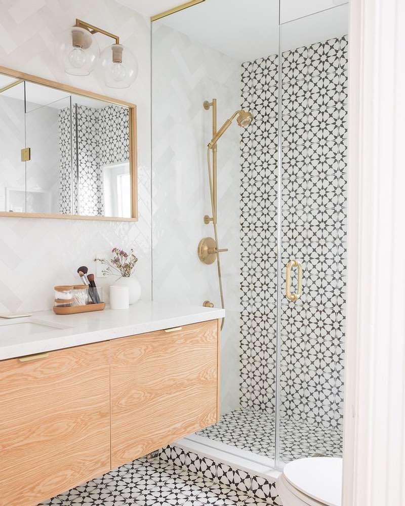 modern patterned tile bathroom ideas