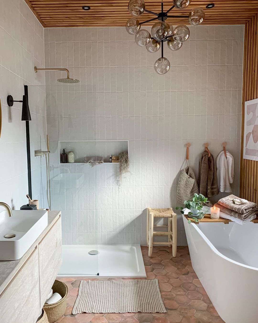 terracotta bathroom floor tile ideas
