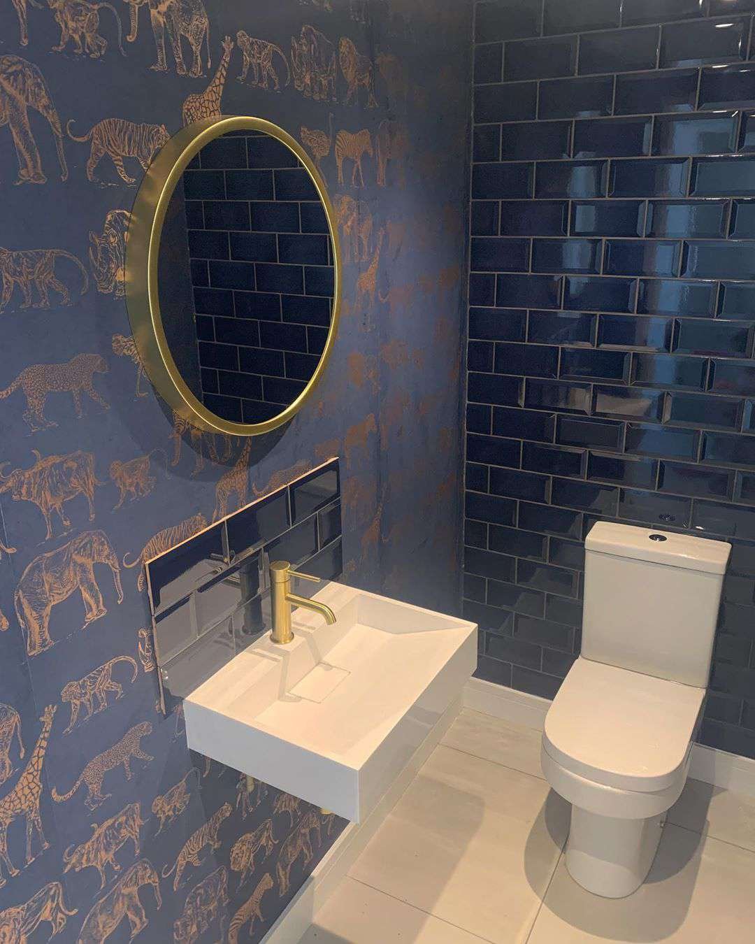 navy blue bathroom tile ideas