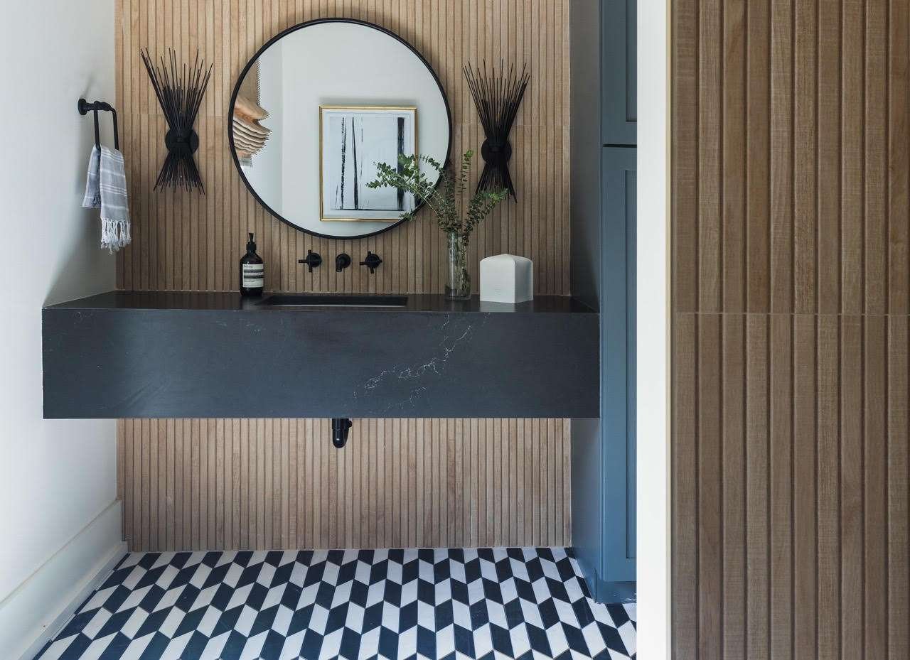 modern checkerboard bathroom tile