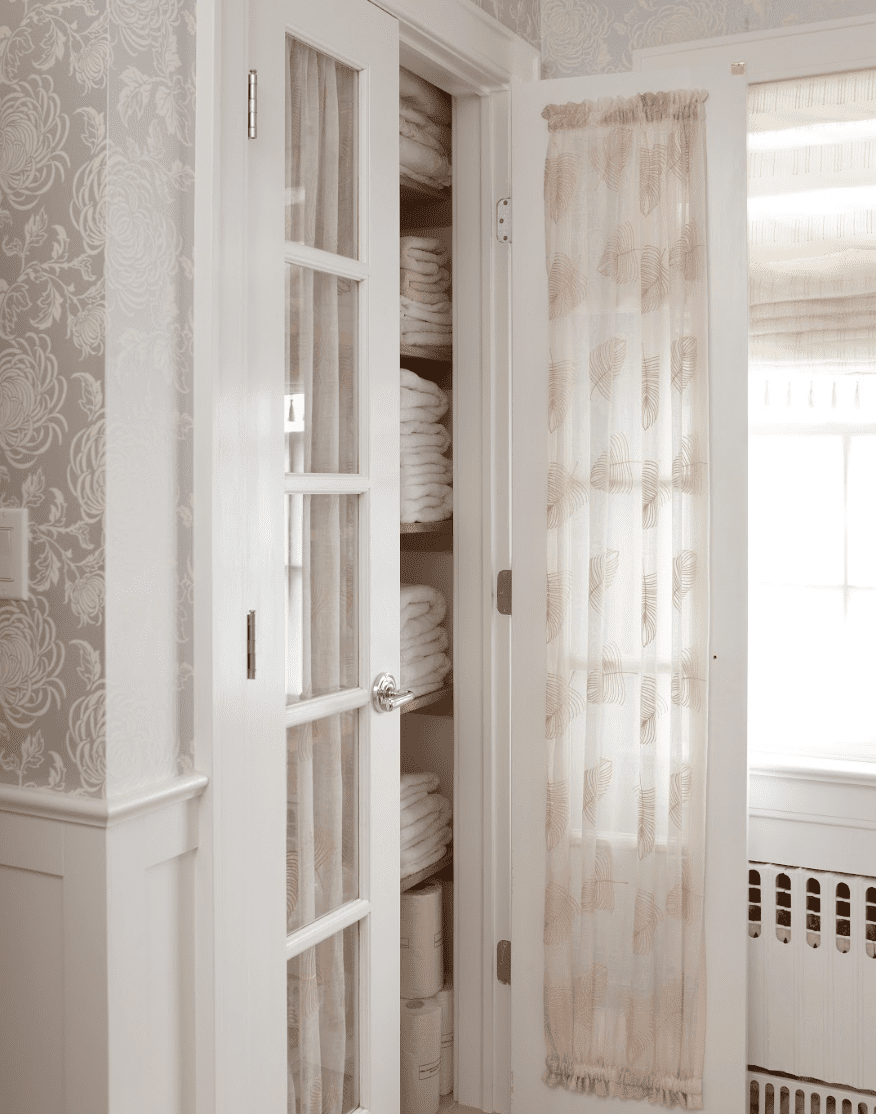 closet door with fabric insert