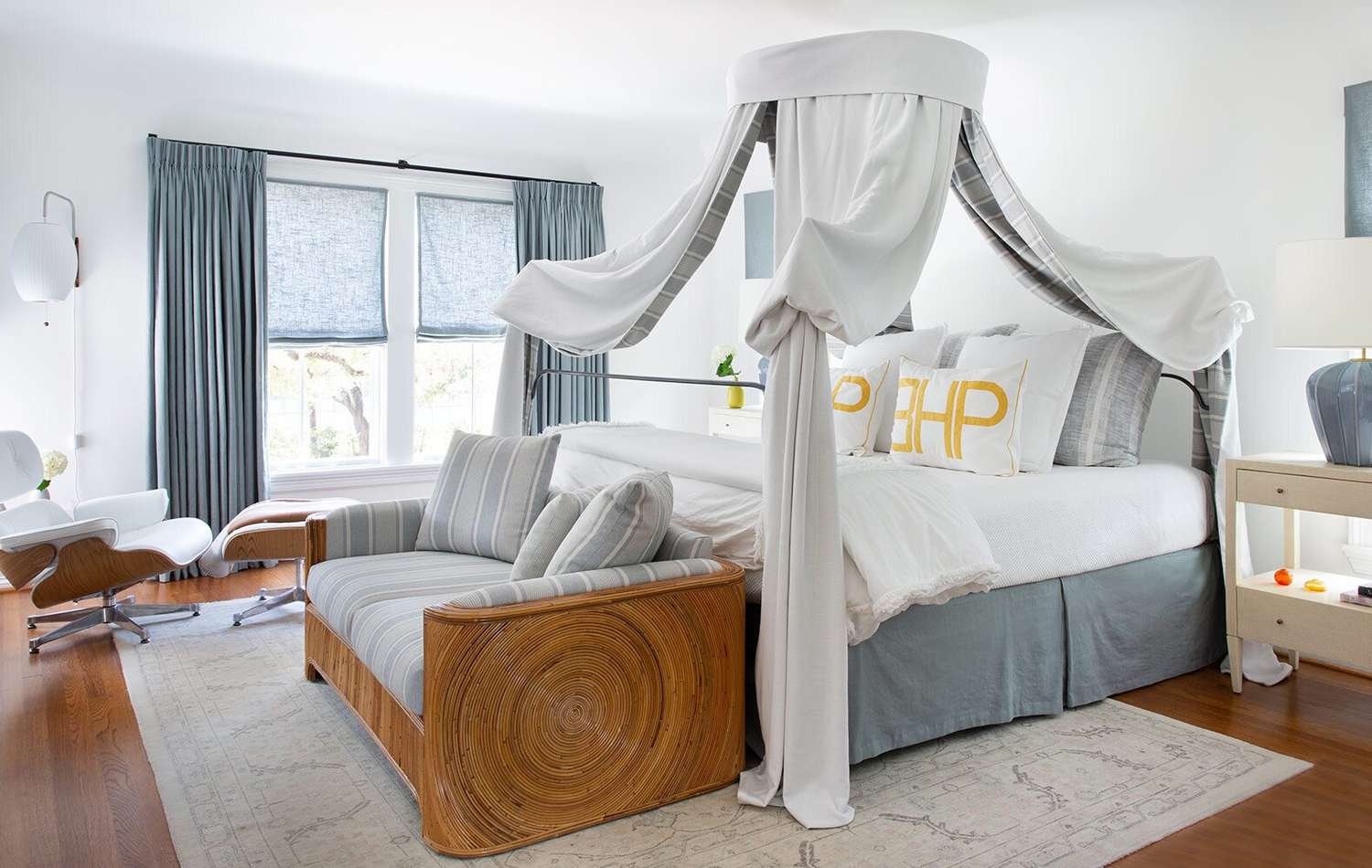 large bedroom with canopy bed