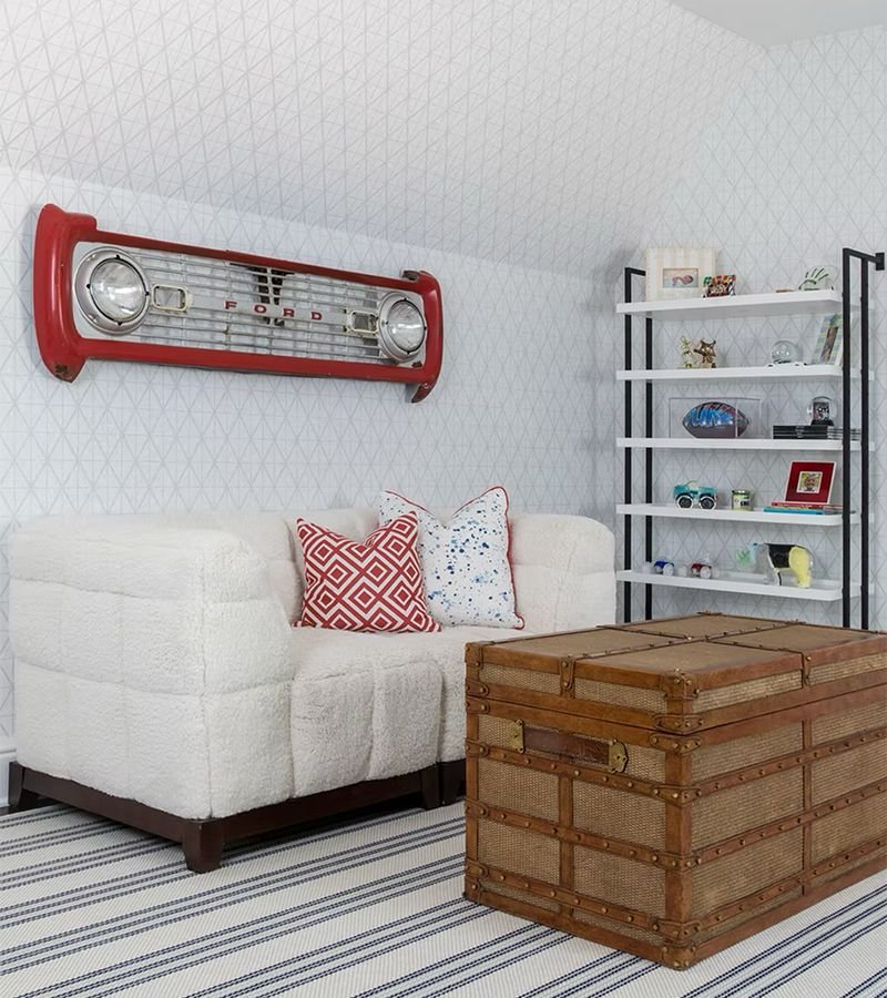 Britt Design Studio trunk as coffee table.