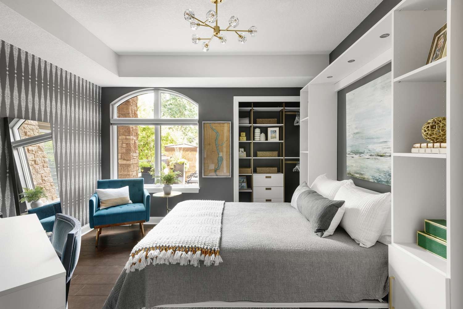 Amy Leferink at Interior Impressions murphy bed in home office.