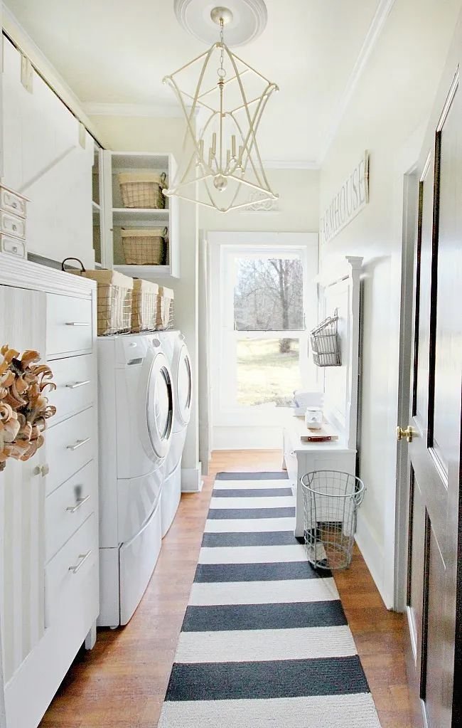 narrow laundry room mudroom