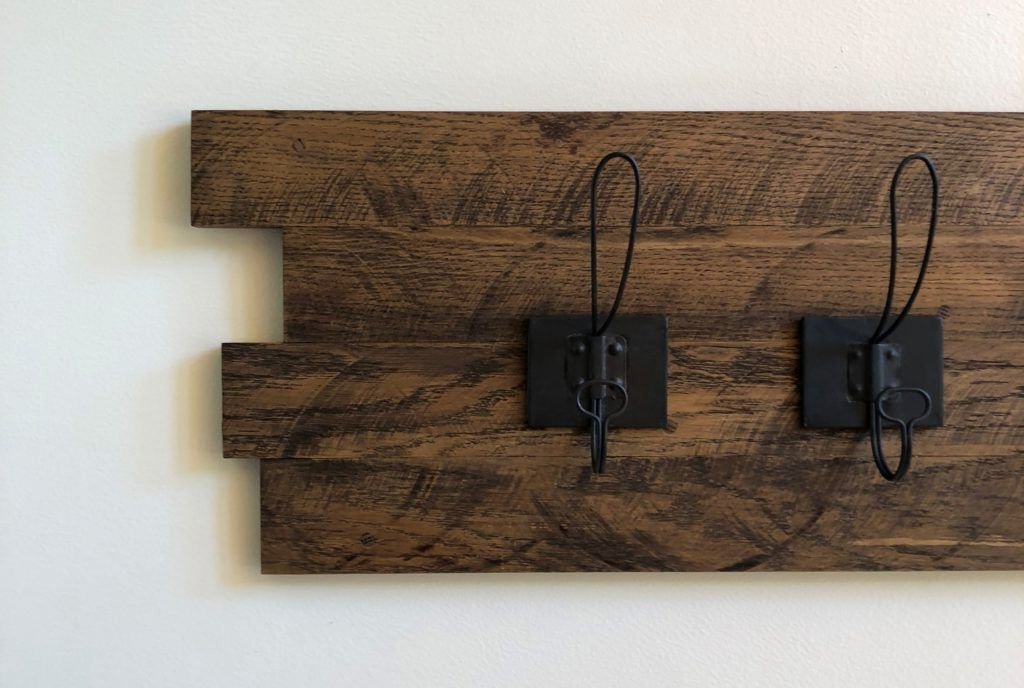 A rustic DIY coat rack