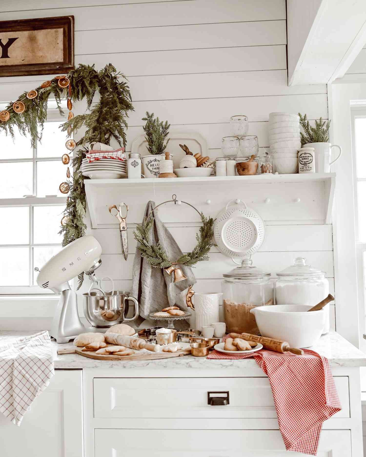 peg rail christmas decor ideas
