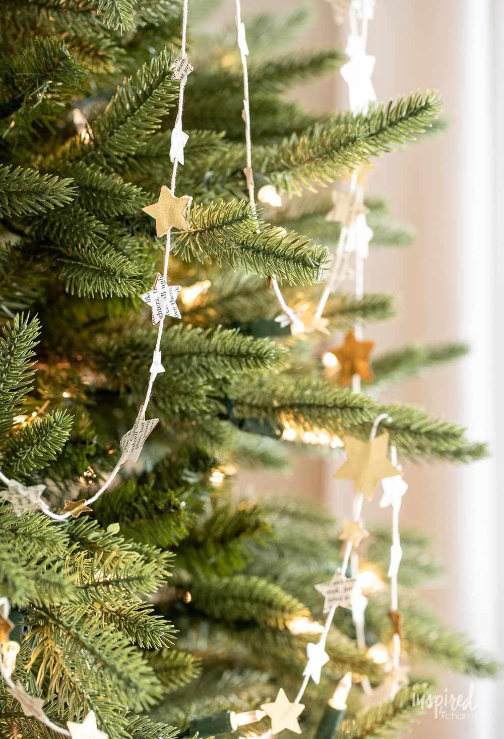 christmas tree paper star garland