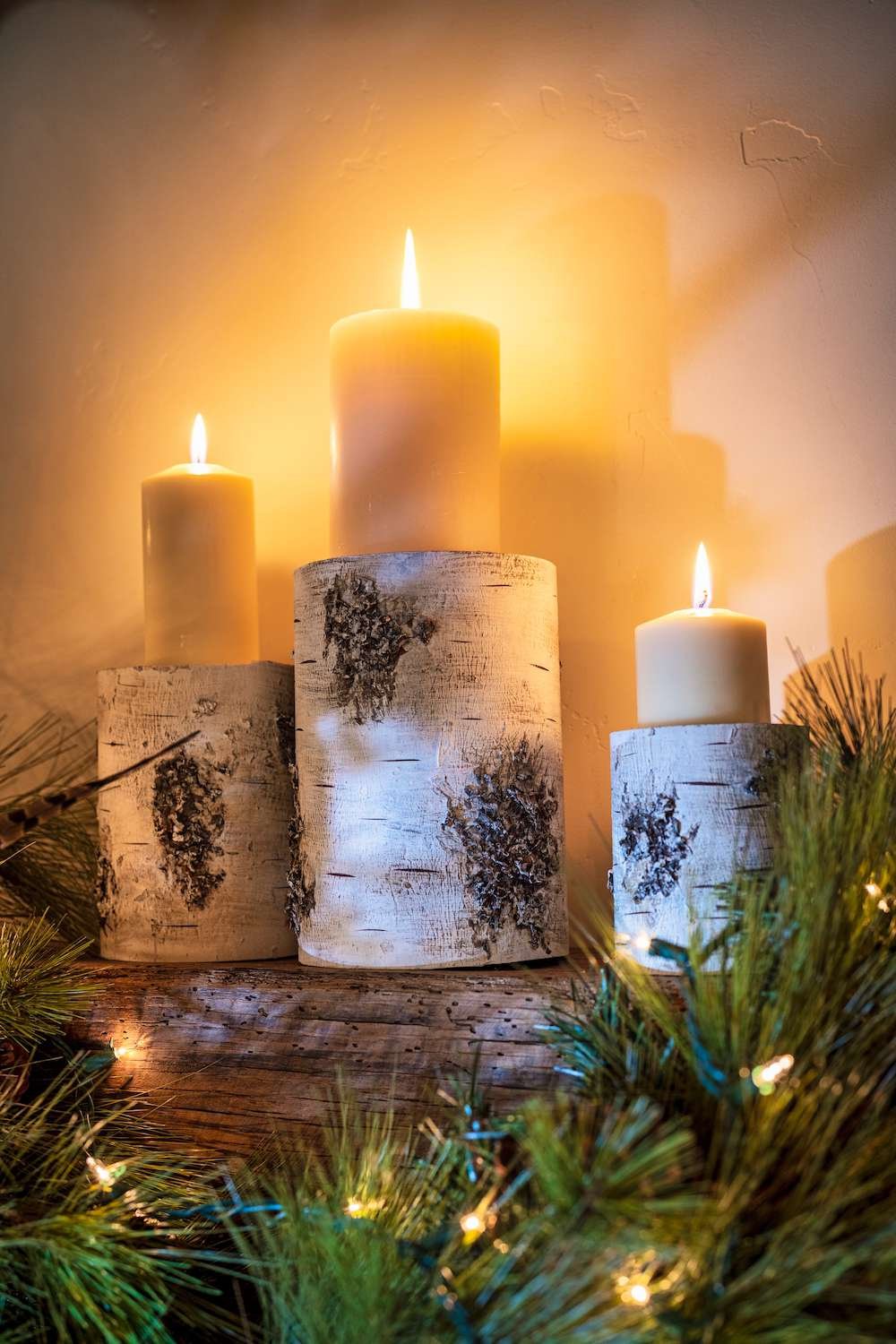 christmas decorations birchwood candles