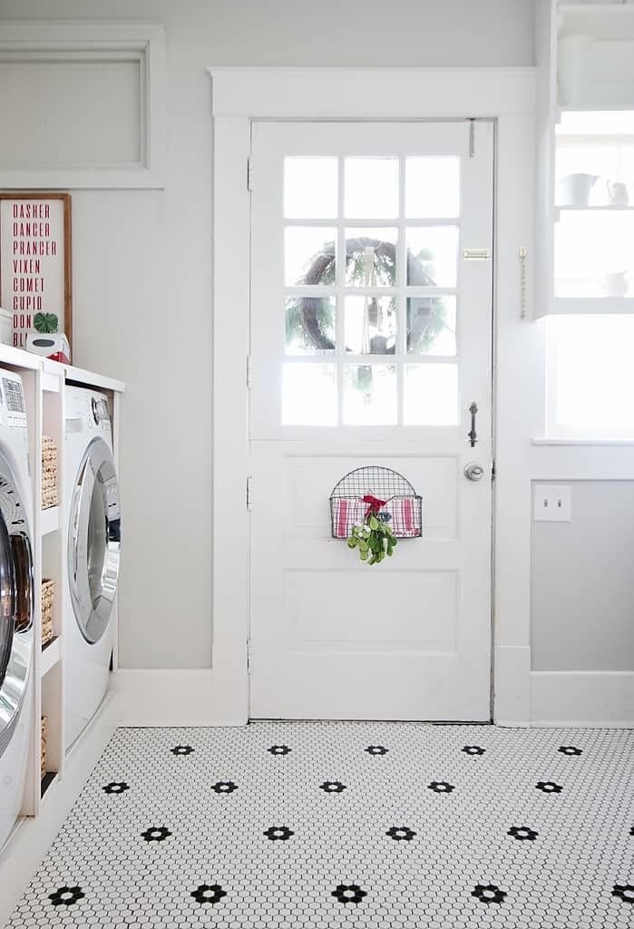christmas laundry room mudroom