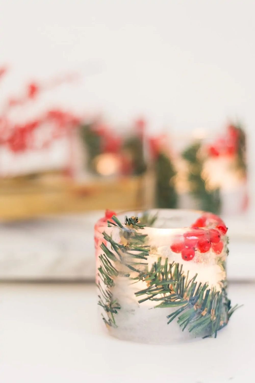 diy christmas ice votives